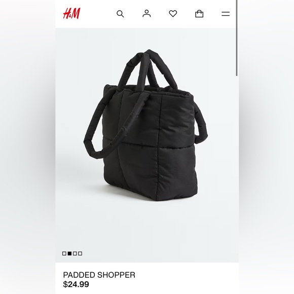 H&M NWT Padded Shopper Bag - Picture 3 of 6